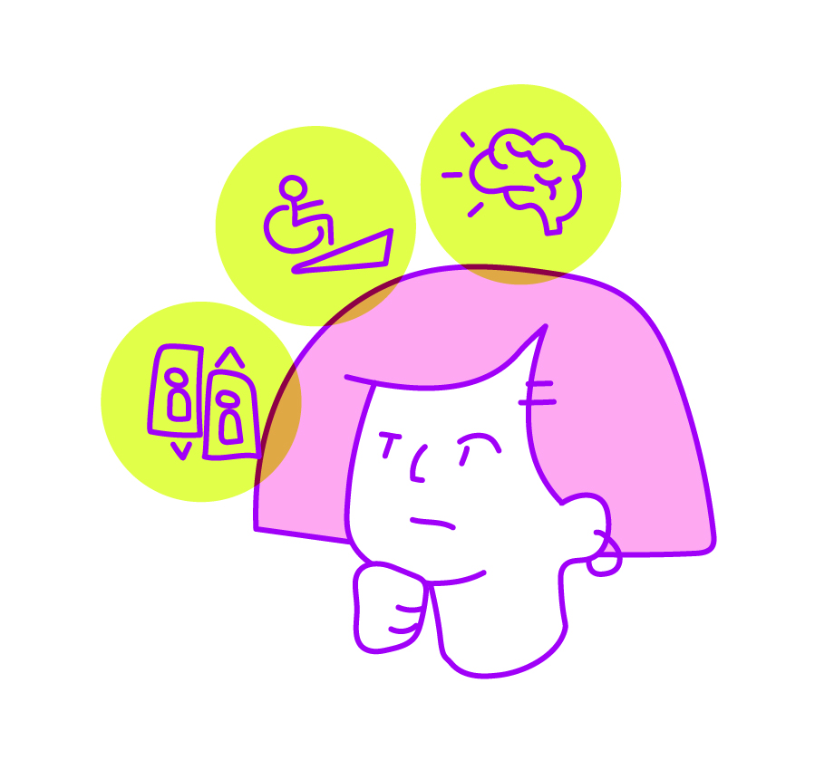 Illustration of designer thinking of design strategies